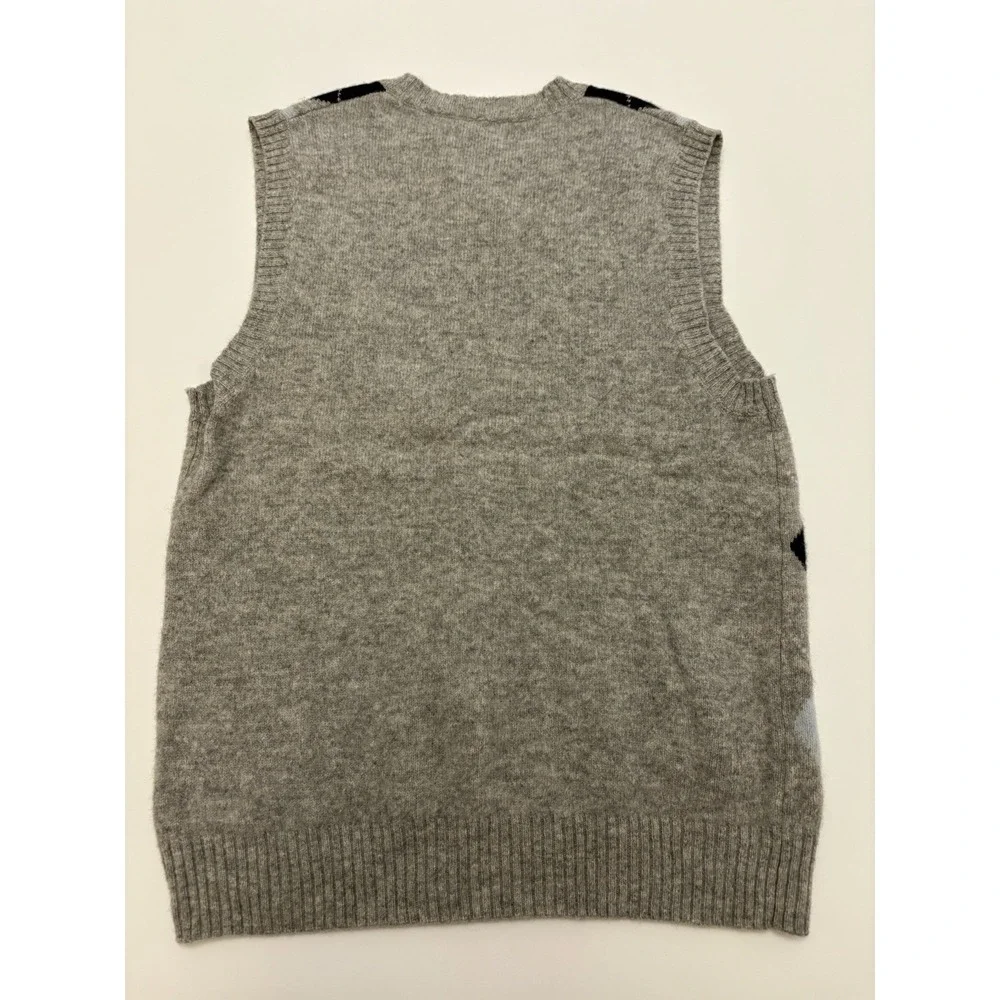 VTG Men's Duck Head 100% Lambswool Diamond Patterned Vest SZ Large